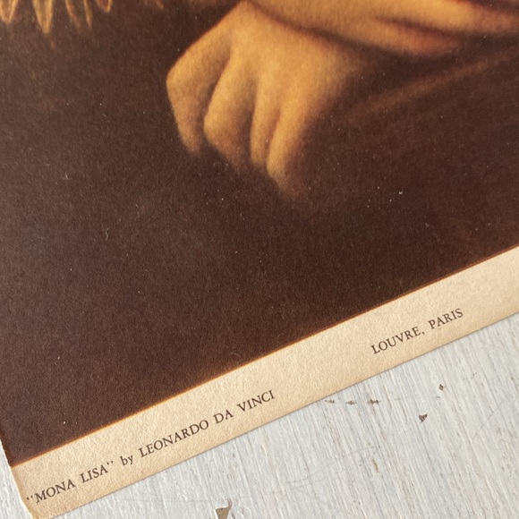 1937 Mona Lisa Print by Leonardo Da Vinci. Hale, Cushman & Flint, Boston 9”x14” - Picture 3 of 9